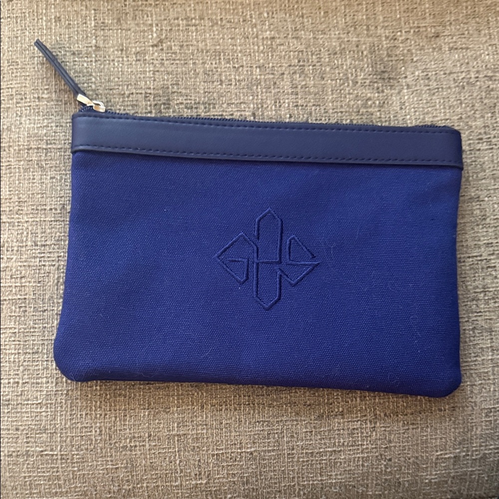 Ettinger London for ANA Airline Travel Amenity Kit Blue Fabric Pouch Bag